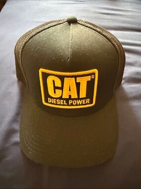 Caterpillar Black Trucker Hat with Yellow CAT Patch